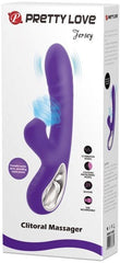 Pretty Love Jersey Rechargeable Multi Function Rabbit Massager Purple - - Rabbit Vibrators