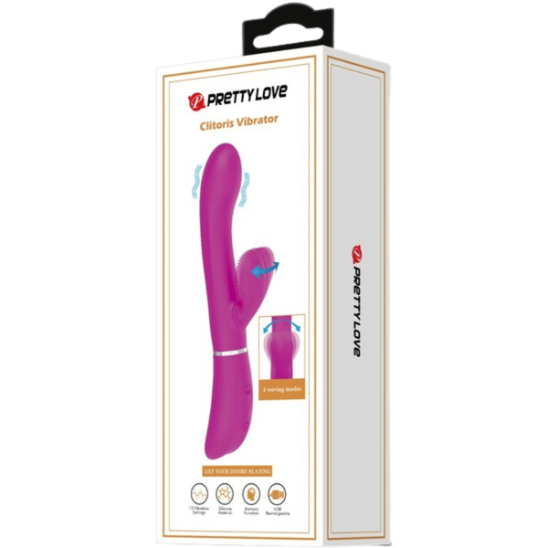 Pretty Love USB Rechargeable Rabbit Style Clitoris Vibrator Purple - - Rabbit Vibrators