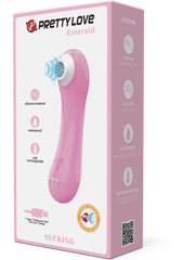Pretty Love Rechargeable Sucking Emerald Clitoral Massager Light Pink - - Clit Ticklers and Pulsators
