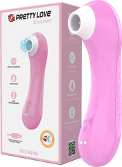 Pretty Love Rechargeable Sucking Emerald Clitoral Massager Light Pink - - Clit Ticklers and Pulsators