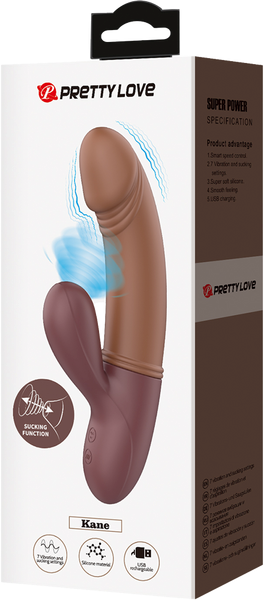 Pretty Love Kane Rechargeable Rabbit Shape G Spot Massager Brown - - Rabbit Vibrators
