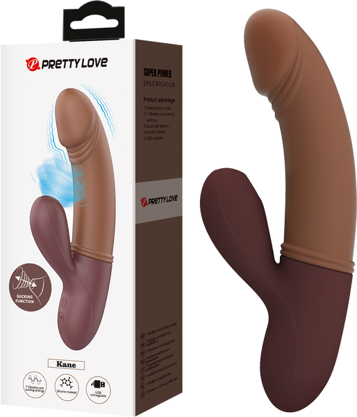Pretty Love Kane Rechargeable Rabbit Shape G Spot Massager Brown - - Rabbit Vibrators