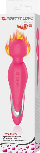 Pretty Love Michael Rechargeable Warming Body Wand Massager Pink - - Body Wands