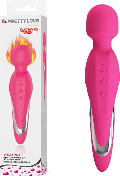 Pretty Love Michael Rechargeable Warming Body Wand Massager Pink - - Body Wands