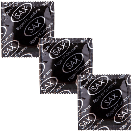 Sax Bigger Fit Straight Latex Condoms 56mm 144 Pack - - Condoms