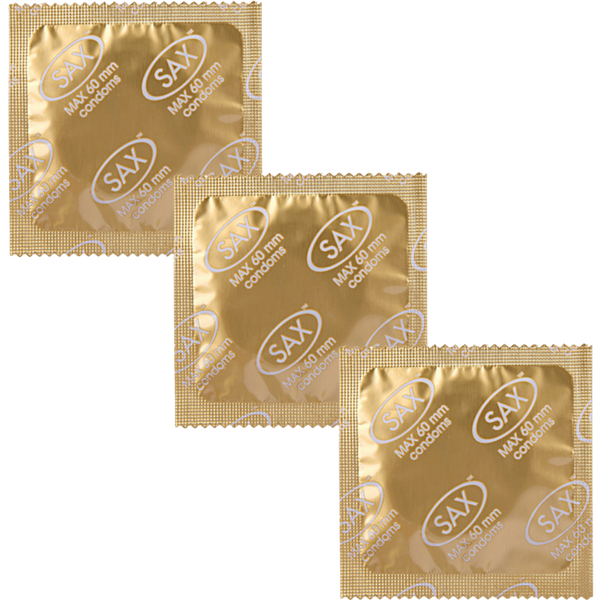 Sax Max Fit Straight Shafted Latex Condoms 60mm 144 Pack - - Condoms