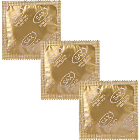 Sax Max Fit Straight Shafted Latex Condoms 60mm 144 Pack - - Condoms