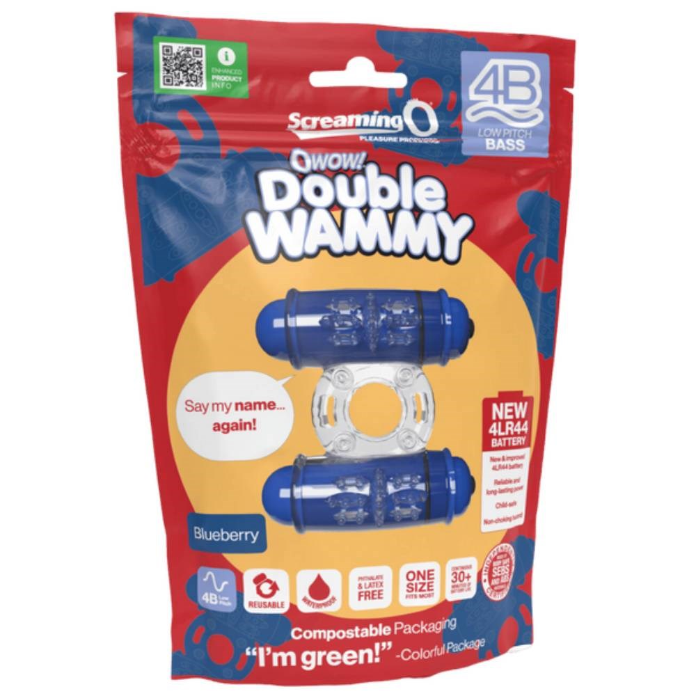 Screaming O Double Wammy Vibrating Cock Ring 4B Low Pitch Bass - - Vibrating Cock Rings