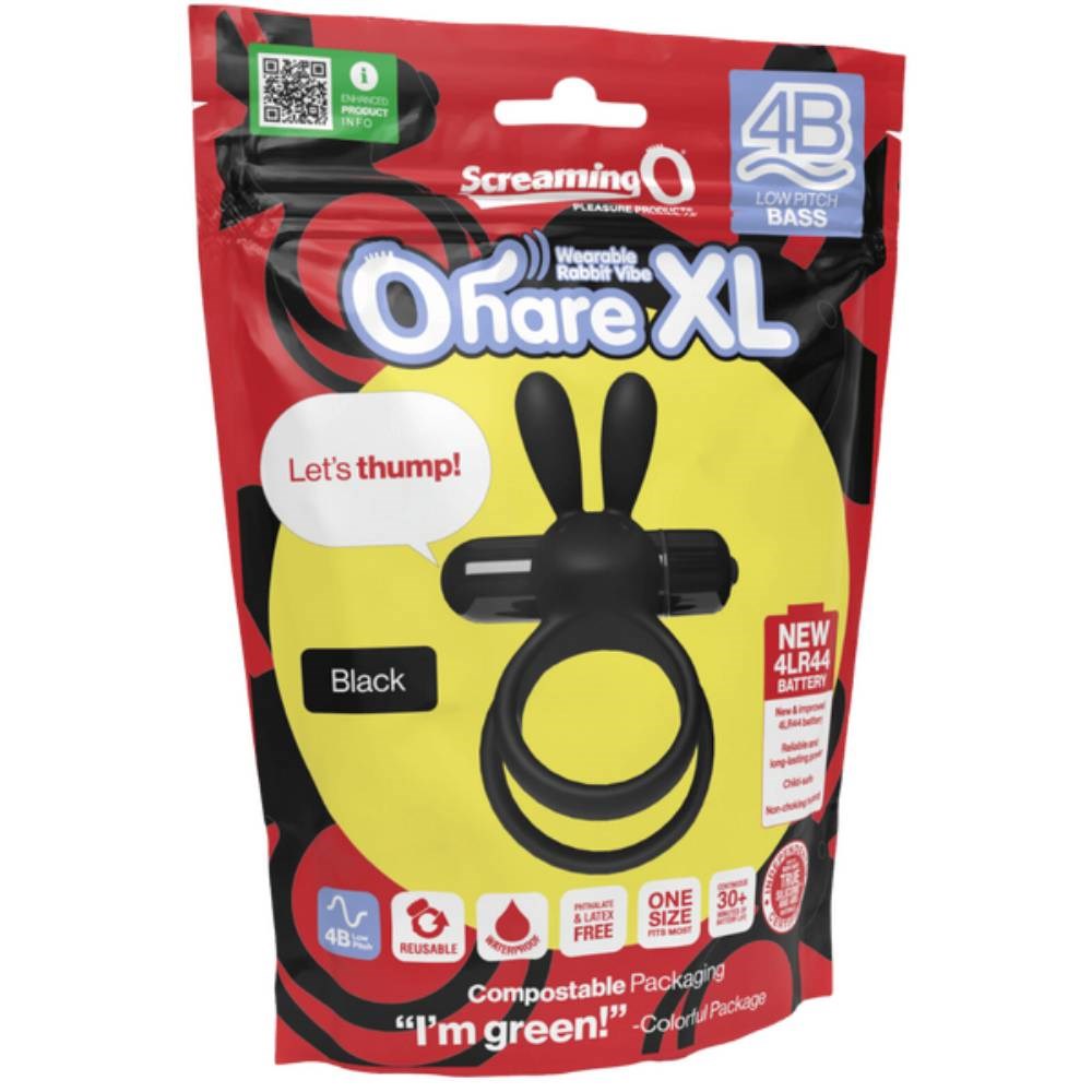 Screaming O Ohare XL 4B Low Pitch Bass Rabbit Ear Vibrating Cock Ring - - Vibrating Cock Rings