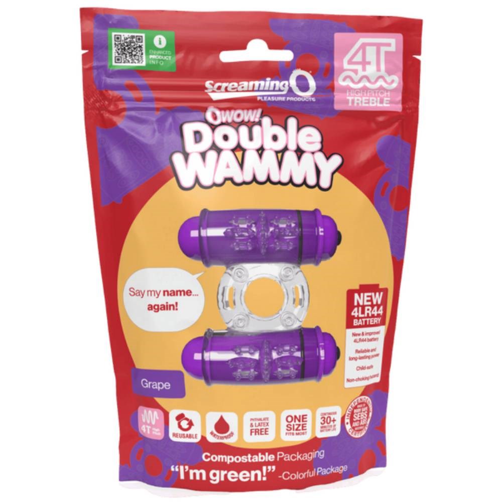 Screaming O Double Wammy 4T High Pitch Treble Multi Function Cock Ring - - Vibrating Cock Rings