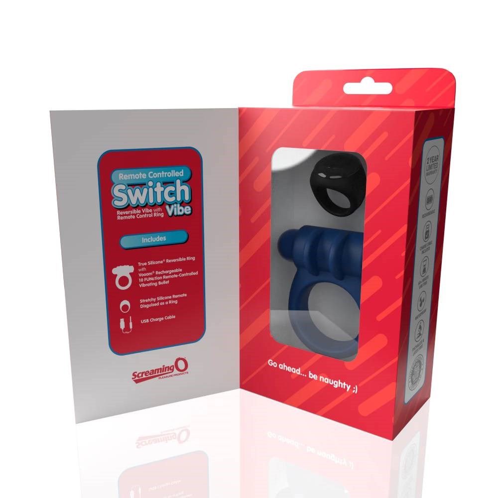 Screaming O Switch Vibe Remote Control Rechargeable Cock Ring - - Vibrating Cock Rings