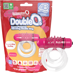 Screaming O Double O 6 4B Low Pitch Bass Vibrating Cock Ring Strawberry - - Vibrating Cock Rings