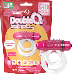 Screaming O Double O 6 4T High Pitch Treble Vibrating Dick Ring Strawberry - - Vibrating Cock Rings