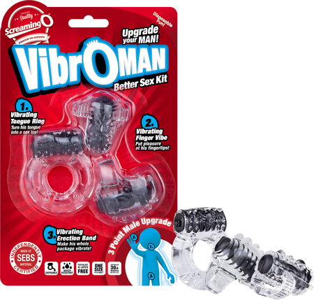 Screaming O Vibroman Super Stretchy Vibrating Cock Ring Black - - Vibrating Cock Rings