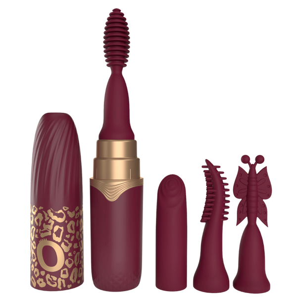 Screaming O Premium 10 Function Lipstick Vibrator Merlot Discreet Travel - - Clit Ticklers and Pulsators