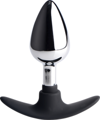 Master Series Dark Invader Metal & Silicone Anal Plug Medium - - Butt Plugs