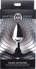 Master Series Dark Invader Metal & Silicone Anal Plug Medium - - Butt Plugs