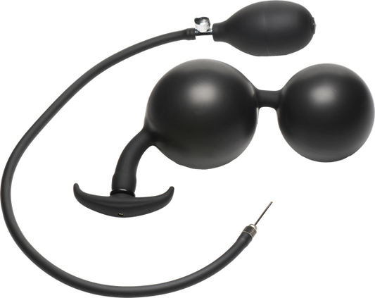 Master Series Ass Rattler Weighted Inflatable Silicone Anal Plug - - Butt Plugs