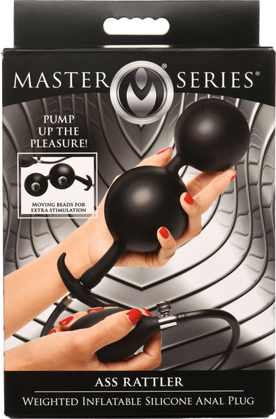 Master Series Ass Rattler Weighted Inflatable Silicone Anal Plug - - Butt Plugs