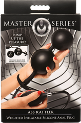 Master Series Ass Rattler Weighted Inflatable Silicone Anal Plug - - Butt Plugs