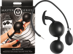 Master Series Ass Rattler Weighted Inflatable Silicone Anal Plug - - Butt Plugs