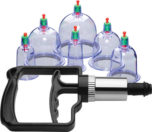 Master Series Sukshen Cupping Set With Acu Points 6 Piece - - Breast and Nipple Toys
