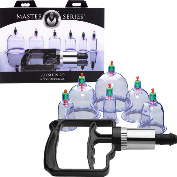 Master Series Sukshen Cupping Set With Acu Points 6 Piece - - Breast and Nipple Toys