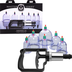 Master Series Sukshen Cupping Set With Acu Points 6 Piece - - Breast and Nipple Toys