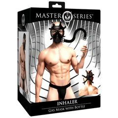 Master Series BDSM Play Inhaler Gas Mask With Bottle - - Bondage Hoods