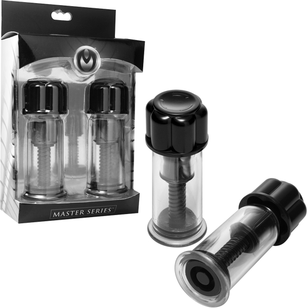 Master Series Black Maxxx Powerful Twist Nipple Suckers - - Nipple and Clit Clamps