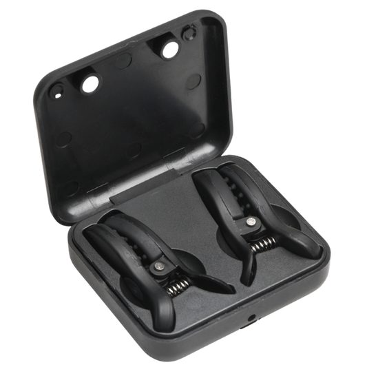 Master Series Dark Grip Vibrating BDSM Nipple Clamps - - Nipple and Clit Clamps