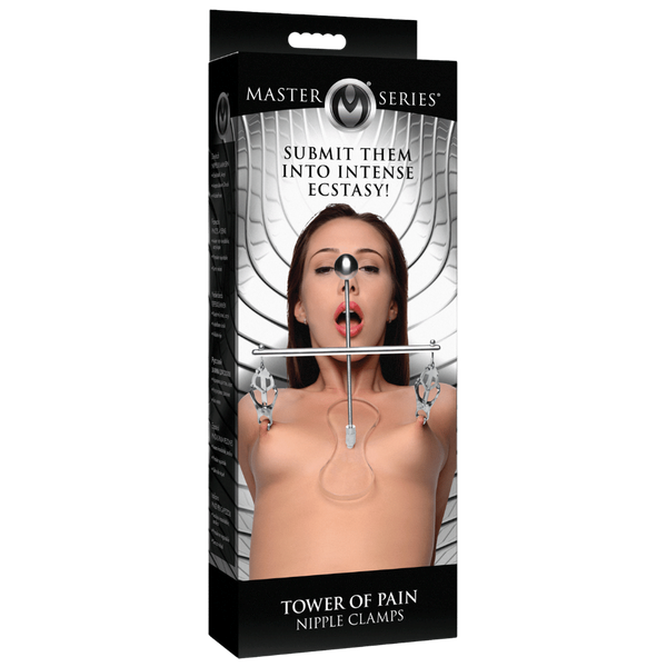 Master Series Tower Of Pain BDSM Play Nipple Clamps - - Nipple and Clit Clamps
