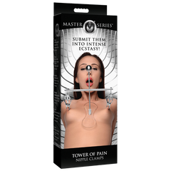 Master Series Tower Of Pain BDSM Play Nipple Clamps - - Nipple and Clit Clamps