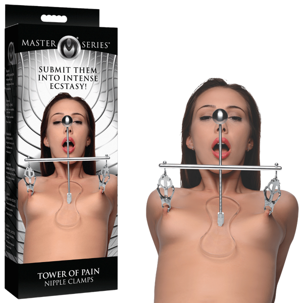 Master Series Tower Of Pain BDSM Play Nipple Clamps - - Nipple and Clit Clamps