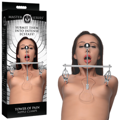 Master Series Tower Of Pain BDSM Play Nipple Clamps - - Nipple and Clit Clamps