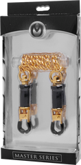 Master Series Deluxe Adjustable Bondage Nipple Clamps - - Nipple and Clit Clamps