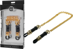 Master Series Deluxe Adjustable Bondage Nipple Clamps - - Nipple and Clit Clamps