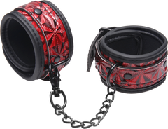 Master Series Crimson Tied Embossed Bondage Ankle Cuffs - - Cuffs And Restraints