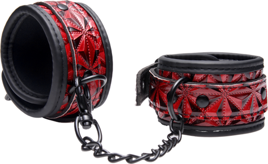 Master Series Crimson Tied Embossed BDSM Play Wrist Cuffs - - Cuffs And Restraints