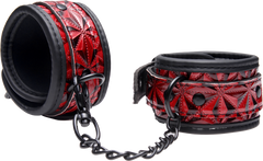 Master Series Crimson Tied Embossed BDSM Play Wrist Cuffs - - Cuffs And Restraints
