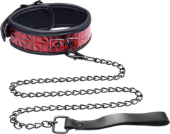 Master Series Crimson Tied Bondage Collar With Leash - - Collars and Leads
