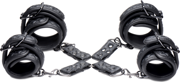 Master Series Concede Wrist and Ankle Restraint Set With Bonus Hog Tie Adaptor - - Cuffs And Restraints