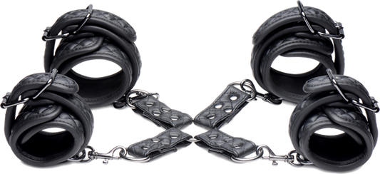 Master Series Concede Wrist and Ankle Restraint Set With Bonus Hog Tie Adaptor - - Cuffs And Restraints