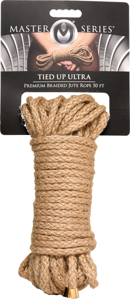 Master Series Tied Up Ultra Premium Braided Jute Bondage Rope 50 Feet - - Cuffs And Restraints