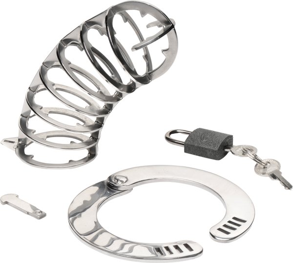 Master Series Stainless Steel Spiked Mens Chastity Cage - - Male Chastity