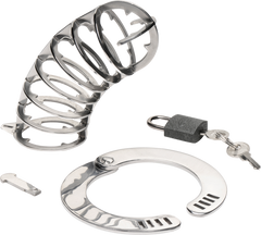 Master Series Stainless Steel Spiked Mens Chastity Cage - - Male Chastity