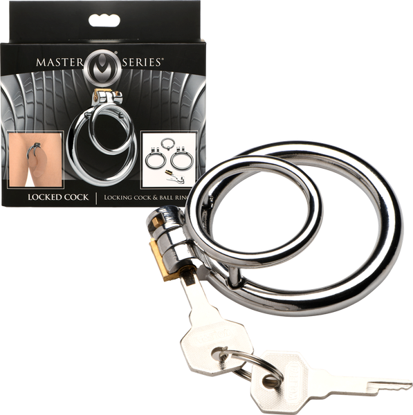 Master Series Locked Cock Locking Cock & Ball Ring - - Male Chastity