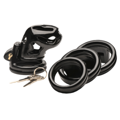 Master Series Hard Stop Double Ring Mens Chastity Cage - - Male Chastity