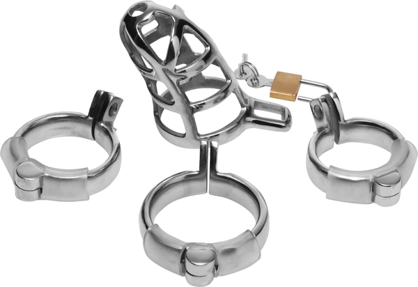 Master Series Stainless Steel Male Chastity Cock Cage - - Male Chastity