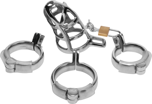 Master Series Stainless Steel Male Chastity Cock Cage - - Male Chastity